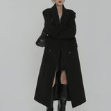 winter outfits men Maillard Mid-Length over-the-Knee Woolen Coat Women's Tall Autumn and Winter Thickened Western Style Suit Woolen Coat