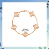 Cifeeo - Red Agate Clover Female Pork Belly White Shell Bracelets