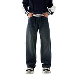 90s streetwear New Loose Straight Jeans Men's American Retro Lazy High Street Casual Wide-Leg Pants