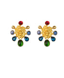 CIFEEO- Original Design Gold Inlaid Sterling Silver Overgild Coloured Glaze Stud Earrings GH1028