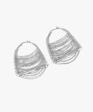 CIFEEO- Original Silk Sterling Silver Zircon Chain Bag Hoop Earrings ZZ080