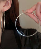 CIFEEO- Oversize Silk Metal Circle Hoop Earrings ZZ039