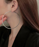 CIFEEO- Oversize Silk Metal Circle Hoop Earrings ZZ039