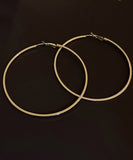 CIFEEO- Oversize Silk Metal Circle Hoop Earrings ZZ039