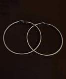 CIFEEO- Oversize Silk Metal Circle Hoop Earrings ZZ039