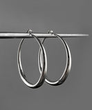 CIFEEO- Oversize Silk Sterling Silver Big Circle Hoop Earrings MM079