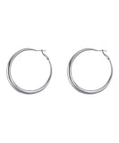 CIFEEO- Oversize Silk Sterling Silver Big Circle Hoop Earrings MM079