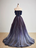 Cifeeo-Cyber Monday Christmas party outfits Dark starry sky purple tulle long prom dress purple evening dress BD19