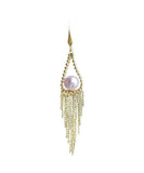 CIFEEO- Regular Gold Alloy Pearl Tassel Drop Earrings KX1020