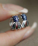 CIFEEO- Retro Colorblock Sterling Silver Enamel Koi Carp Hoop Earrings GH1062