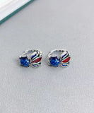 CIFEEO- Retro Colorblock Sterling Silver Enamel Koi Carp Hoop Earrings GH1062