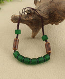 CIFEEO- Retro Green Hand Woven Coloured Glaze Gratuated Bead Necklace KX1014