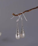 CIFEEO- Sterling Silver Pearl Drop Earrings