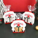 Cifeeo-8/16Pcs Christmas Santa Claus Cookie Bag Candy Box Nougat Gift Packaging Supplies Xmas New Year Party Decoration Kids Favors