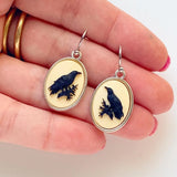 Cifeeo-Gothic Vintage Raven Cameo Earrings For Women Girls Fashion Witch Jewelry Accessories Gift Elegant 3D Raven Drop Ear Hooks Trend