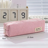 Cifeeo-Back To School Gifts Simple Corduroy Pencil Case Estuches Escolares Pencil Case Girls Cute Stationery Trousses Scolaires School Supplies Pencil Pouch