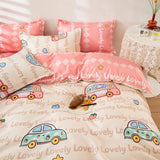 Cifeeo-INS Style Bedding Boys Girls Twin Queen Size Duvet Cover Set Flat Sheet Pillowcase Bed Linen Kids Adult Fashion Home Textile