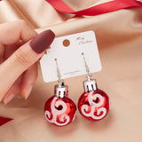 Cifeeo-Christmas gifts Merry Christmas Resin Sequin Bulb Christmas Earrings For Women Snowflake Star Ball Dangle Earring New Year Festival Jewelry Gift