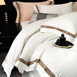 Cifeeo-1000TC Egyptian Cotton Luxury Embroidery Bedding Set Pure Cotton Duvet Cover Flat/Fitted Bed Sheet Set With Pillowcases bed set