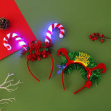 Cifeeo-Christmas Headband with LED Lights Snowflake Xmas Tree Hair Band 2024 Christmas Decorations for Home Girls Women New Year Gifts