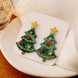 Cifeeo-Christmas gifts New Creative Colourful Christmas Tree Dangle Earrings For Women Shiny Sequined Star Xmas Tree Earring Party Festival Jewelry