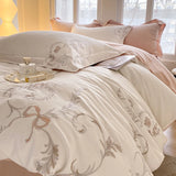 Cifeeo-Vintage European Palace Style Flowers Embroidery Luxury Bedding Set 100% Cotton Duvet Cover Set Flat/Fitted Bed Sheet Pillowcase