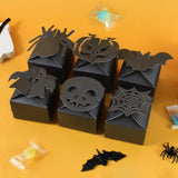 Cifeeo-6pcs Halloween Candy Gift Box Spider Bat Pumpkin Cookie Boxes Bag Halloween Party Decoration Supplies Kids Favors Trick or Treat