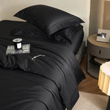 Cifeeo-1400TC Egyptian Cotton Bedding Set, Luxury High Quality, Soft, Silky, Black, Duvet Cover, Flat, Fitted Bed Sheet, Pillowcases