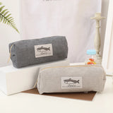 Cifeeo-Back To School Gifts Shark Pencil Case Corduroy Pen Case Kawaii Stationery Estuche Large Capacity Pencilcase Trousse School Supplies Pencil Pouch