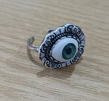 Cifeeo-Vintage Sliver Color Gothic Eye Vampire Ring Exaggerated Punk Jewelry Fashion Chic Devil Eye Rings Style Fashion Hot Gift