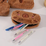 Cifeeo-Back To School Gifts Capibara Plush Pencil Case Capibaras Peluche Pencil Case Girls Soft Cute Stationery Pencilcase School Supplies Pencil Pouch
