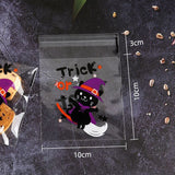 Cifeeo 50/100 Pcs 10x10cm Halloween Plastic Candy Cookies Gift Bag Self Adhesive Snack Wrap Bag Halloween Party Decorations Kids Gifts