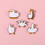 Cifeeo-Cute Duck Enamel Brooch Pistol Hot Dog Bandana Duck Rabbit Stethoscope Three Head Duck Fun Metal Badge Costume Lapel Pin Jewelry