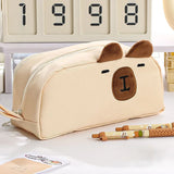 Cifeeo-Back To School Gifts 3D Cat Pencil Case Estuche Escolar Pencils Cases Large Capacity School Supplies Plush Ears Cute Stationery Pencil Case Girls