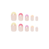 Cifeeo 5Boxs Oval Head False Nails Simple Almond Artificial Fake Nails nail art Full Cover Nail Tips Press On Nails DIY Manicure Tools