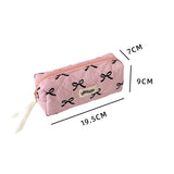 Cifeeo-Back To School Gifts Bow Ribbon Pencil Case Estuches Escolares Pencil Pouch Soft Pencilcase Trousses Scolaires Cute Stationery Pencil Case Girls