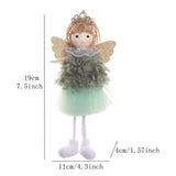 1PC Cute Christmas Angel Purple Green Doll Pendant Ornaments for Home Christmas Party Xmas Tree Ornaments Kids Gifts Decorations