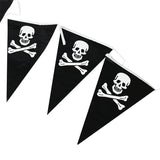 Cifeeo-5Meters Pirate Banner Garland Halloween Skeleton Printed Black Triangle Flags Kids Pirate Theme Birthday Party Decoration Supply