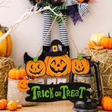 Cifeeo Halloween Pumpkin Wooden Hanging Ornaments Gnome Witches Wood Craft door Sign Hanging Pendant Halloween Home Party Decorations