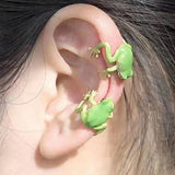 Cifeeo-Personality Fashion Funny Creative Frog Ear Clip For Women Cute Animal Ear Studs Without Pierced Ear Bone Clip Party Gift