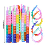 Cifeeo-12Pcs Pop Bracelets Fidget Toy Kids Birthday Party Favors Goodie Bag Pinata Filler Guest Gift Sensory Stress Relief Wristband