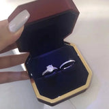 Cifeeo-Christmas gifts idea Winter outfits Christmas outfits Luxury Women's Fashion Wedding Rings Set Fashion Silver Color Inlaid with White Zircon Engagement Rings for Women