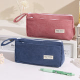 Cifeeo-Back To School Gifts Corduroy Pencil Case Cute Stationery Pencil Case Girls Large Capacity Pencilcase School Supplies Estuche Escolar Pencil Pouch