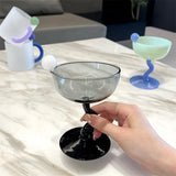 CIFEEO-Irregular Stained Glass Mug High Borosilicate Drink Boiling Water Glass Cocktail Champagne Goblet Cups Ice Cream Milkshake Cup