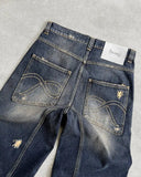 Cifeeo-Y2K Retro Spliced Embroidery Baggy Jeans Men Women Fashion Raw Edge Tear Hole Wide Leg Straight Denim Pants Workpants Streetwear