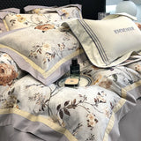 Cifeeo-1000TC Egyptian Cotton Vintage Flowers Printed Bedding Set Duvet Cover Set Flat/Fitted Bed Sheet Set With Pillowcases bed set