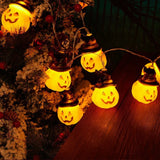 Cifeeo 1.5M 10LED Halloween String Lights Horror Pumpkin Skeleton Specter Hanging Ornaments Happy Holloween Party Carnival Decors Props