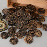 Cifeeo-10-50Pcs Pirate Coins 3.8cm Plastic Metal Gold Coin Kids Birthday Party Treasure Chest Decoration Halloween Children's Toys