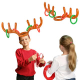 Cifeeo-Christmas Inflatable Reindeer Antler Hat Ring Toss Funny Family Game Kids Gift Toy Xmas Party Supplies 2024 Christmas Home Decor