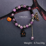 Cifeeo-Halloween Jewelry New Design Halloween Crystal Beaded Bracelet For Women Girls Black Bat Ghost Pumpkin Tassel Bracelets Party Friendship Jewelry